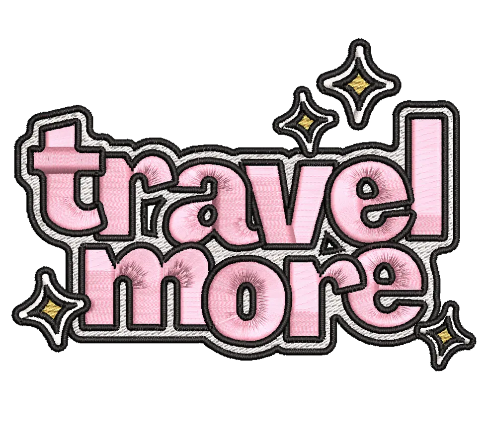 Travel More Embroidery