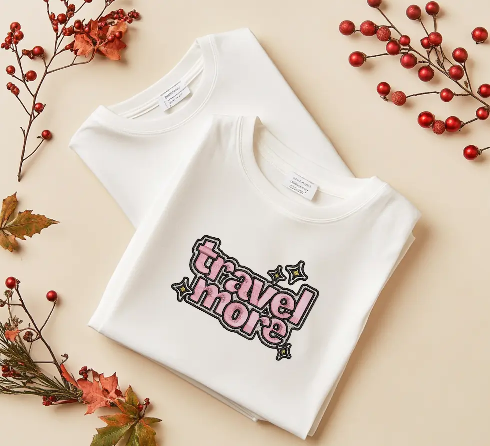 Travel More Embroidery
