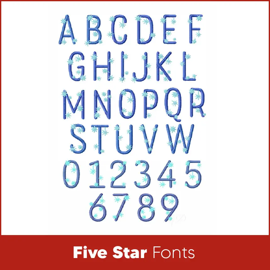 Five Star Fonts – Free Fonts for Embroidery Machines
