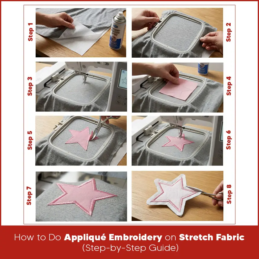 How to Do Appliqué Embroidery on Stretch Fabric (Step-by-Step Guide)