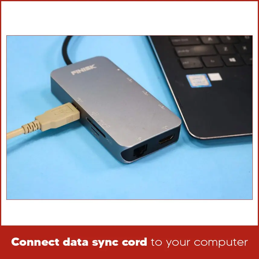 Connect Data Sync Cord to Your Computer