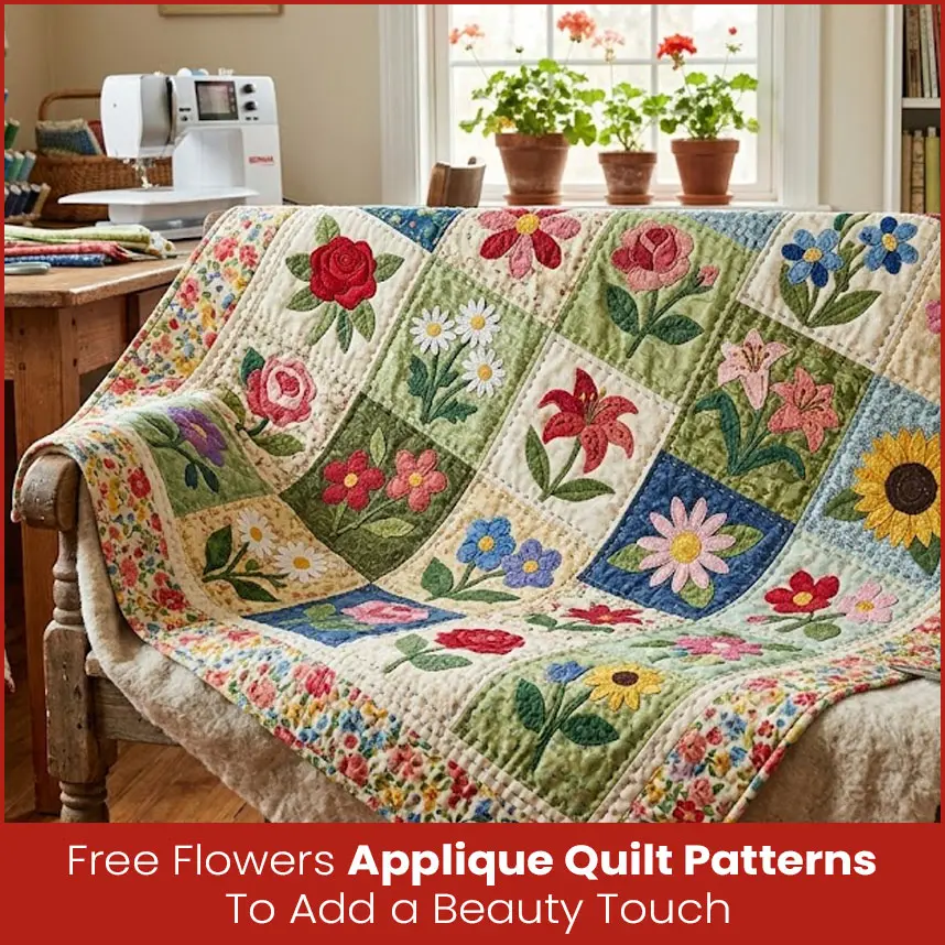 Free Flowers Applique Quilt Patterns To Add a Beauty Touch