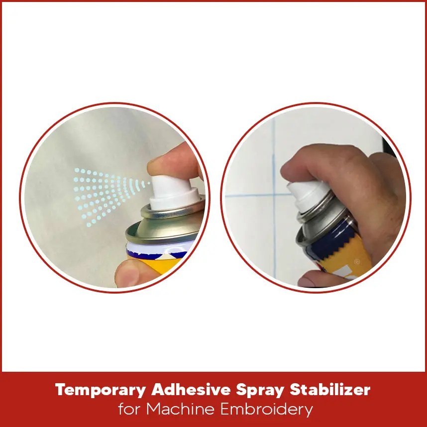 Temporary Adhesive Spray Stabilizer for Machine Embroidery