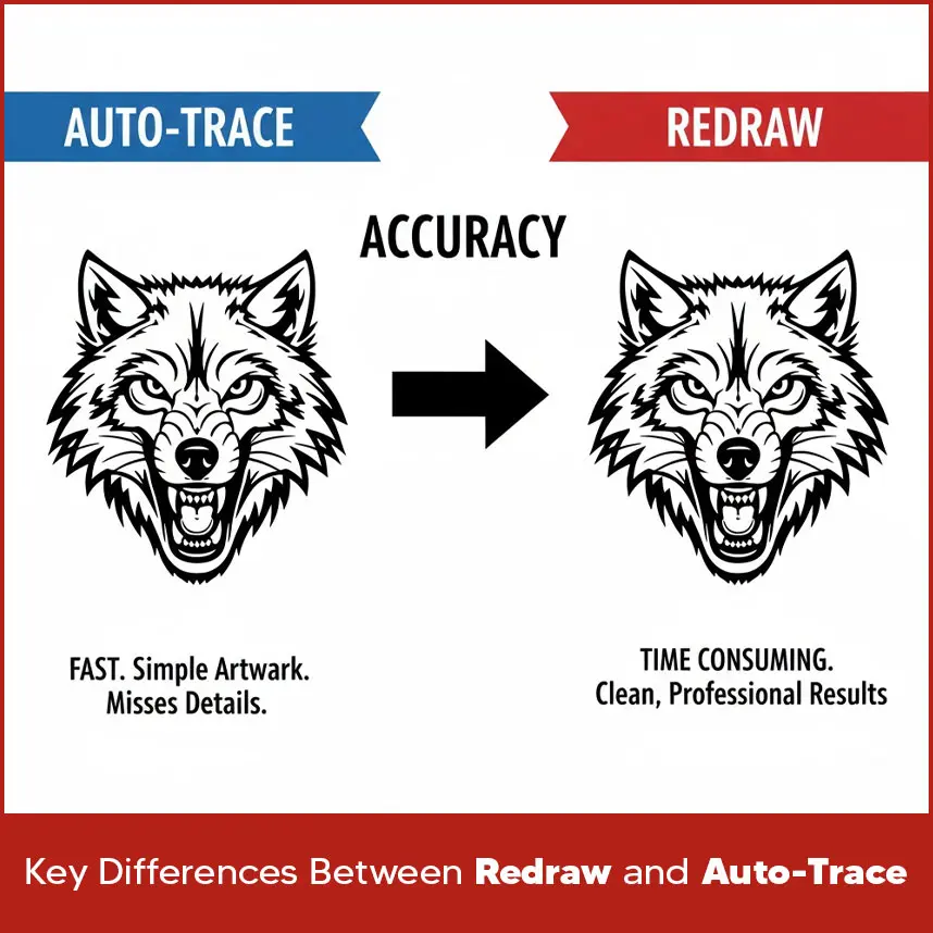 Key Differences Between Redraw and Auto-Trace