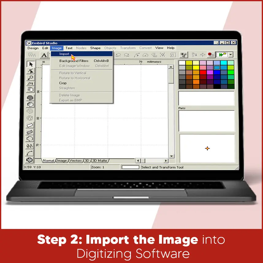 Step 2: Import the Image into Digitizing Software