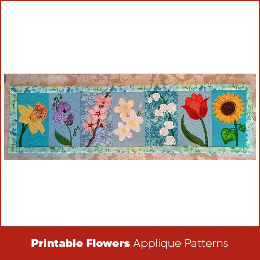 Printable Flowers Applique Patterns
