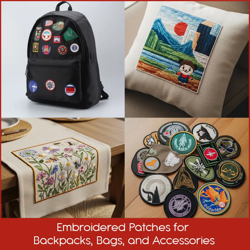 Embroidered Patches for Backpacks, Bags, and Accessories