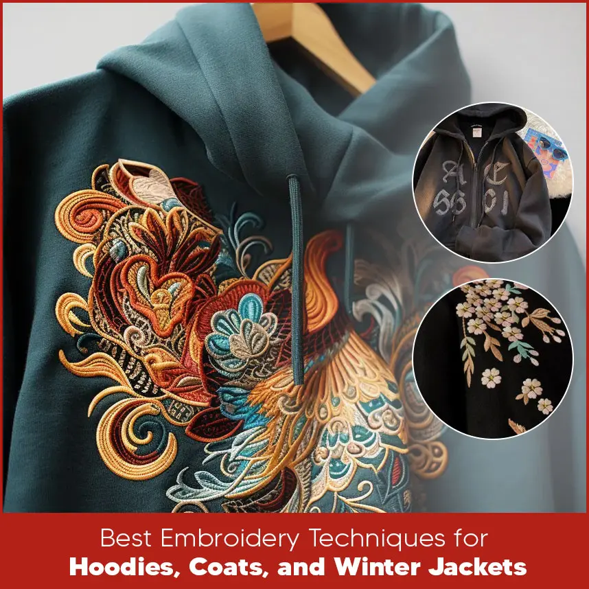 Best Embroidery Techniques for Hoodies, Coats, and Winter Jackets