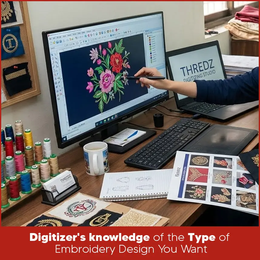 Digitizer's knowledge of the Type of Embroidery Design You Want