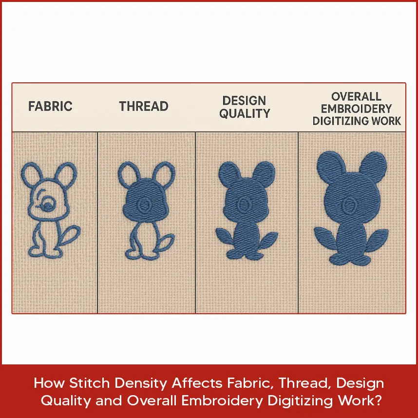 How Stitch Density Affects Fabric, Thread, Design Quality, and Overall Embroidery Digitizing Work