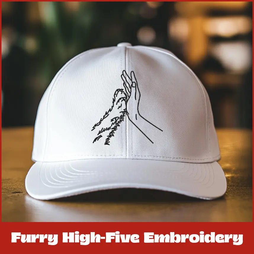 Furry High-Five Embroidery