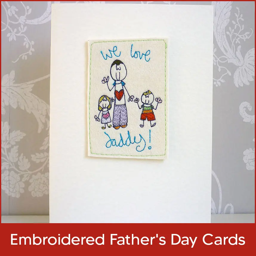Embroidered Father’s Day Cards