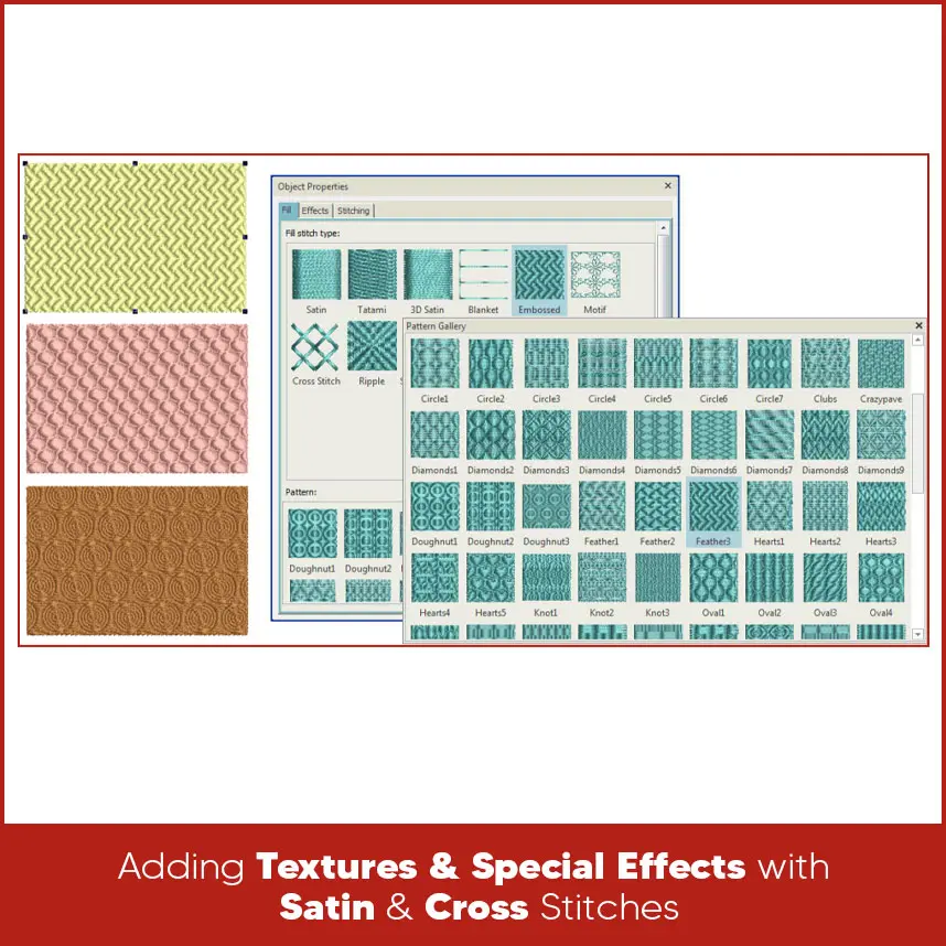 Adding Textures & Special Effects with Satin & Cross Stitches