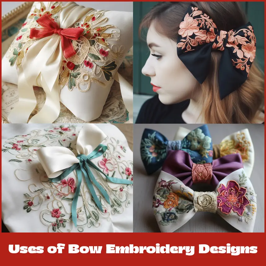 Uses of Bow Embroidery Designs