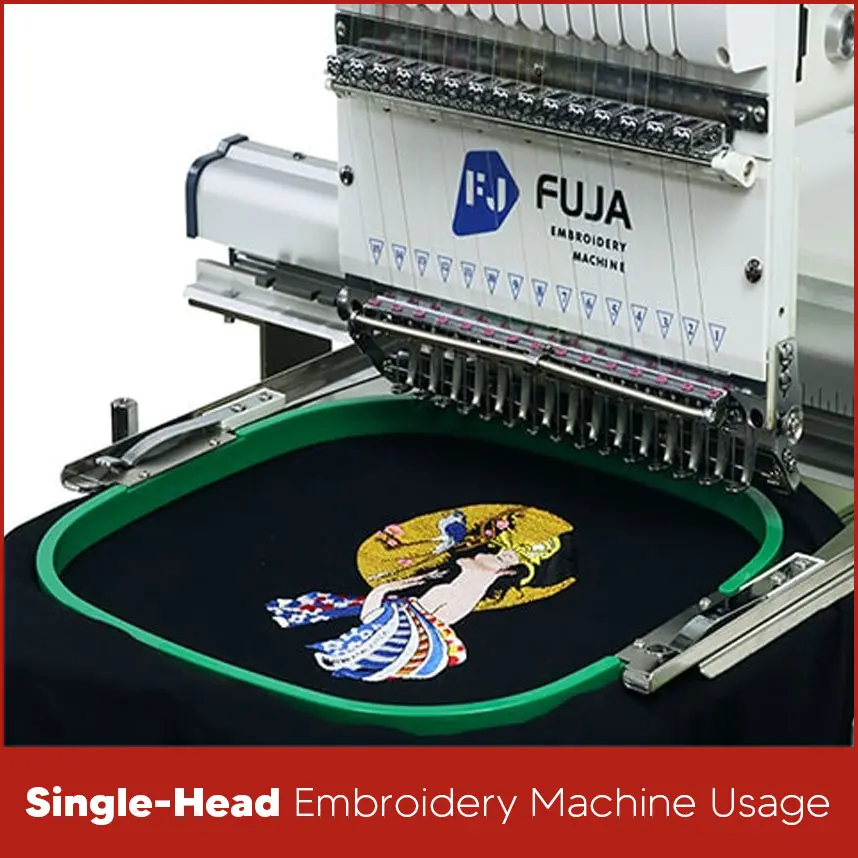 Single-Head Embroidery Machine Usage