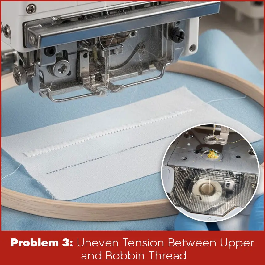 Uneven Tension Between Upper and Bobbin Thread