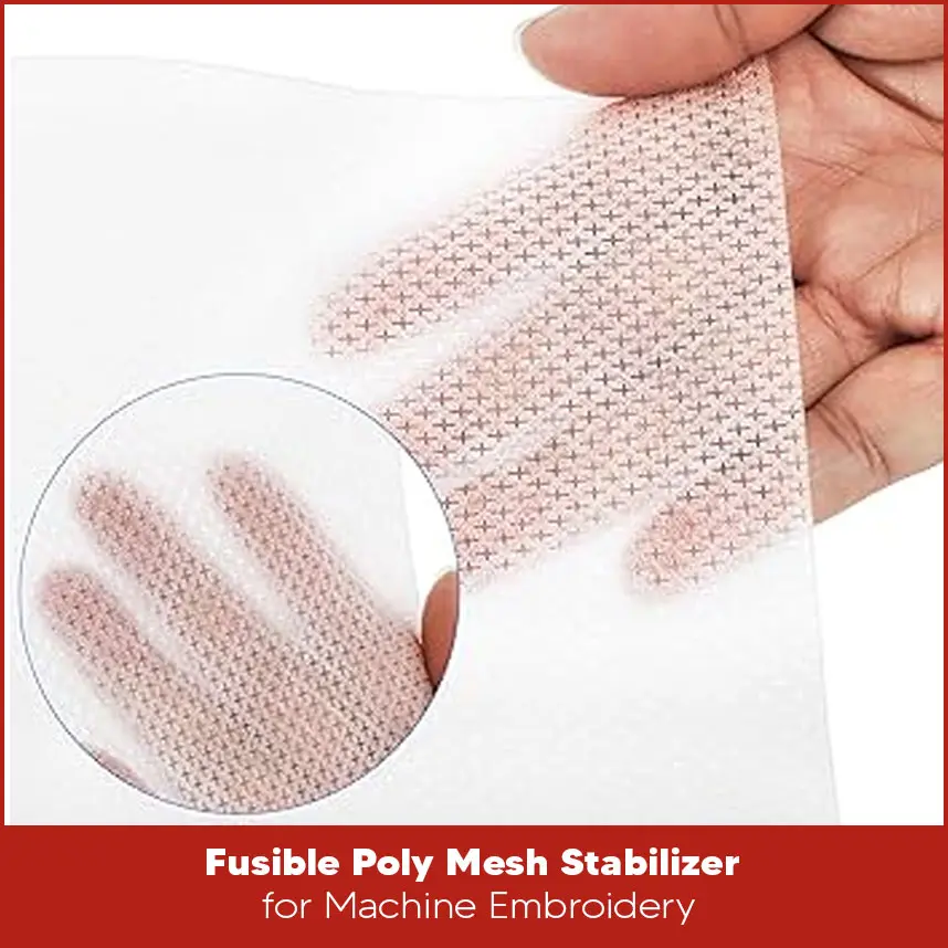 Fusible Poly Mesh Stabilizer for Machine Embroidery