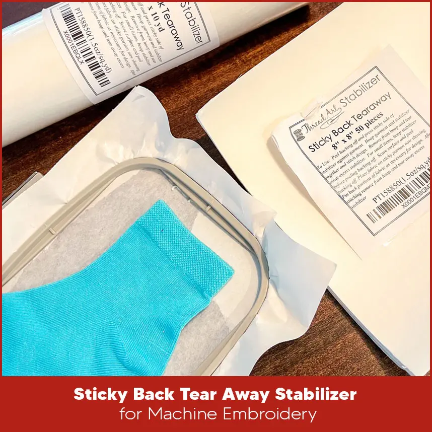 Sticky Back Tear Away Stabilizer for Machine Embroidery