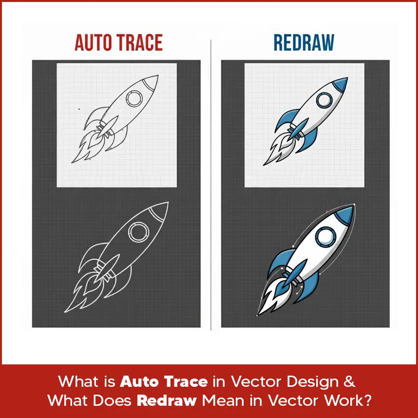What is Auto Trace in Vector Design & What Does Redraw Mean in Vector Work?