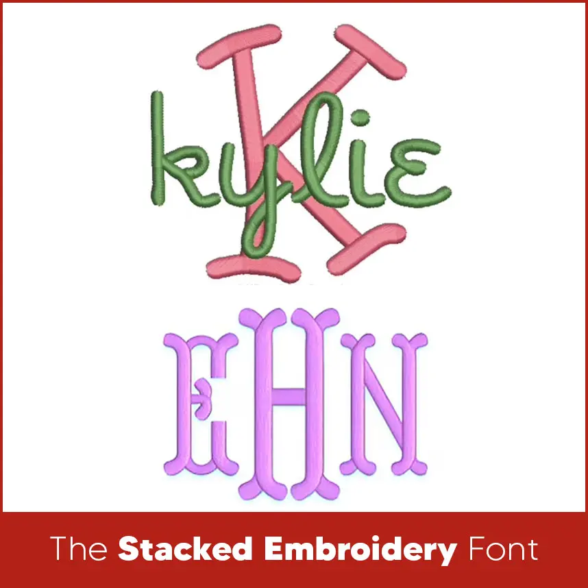 The Stacked Embroidery Font