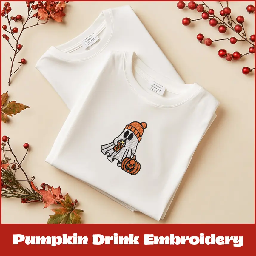 Pumpkin Drink Embroidery