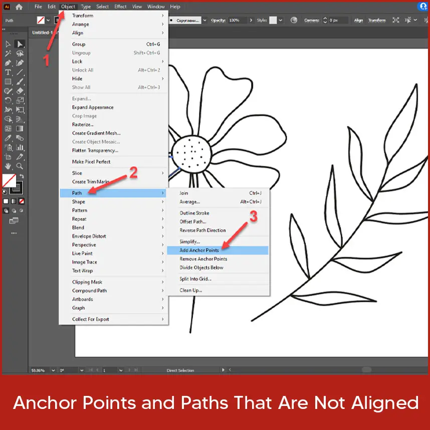 Anchor Points and Paths That Are Not Aligned