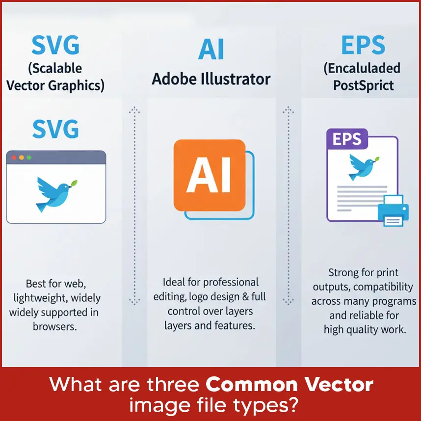  What are three common vector image file types?