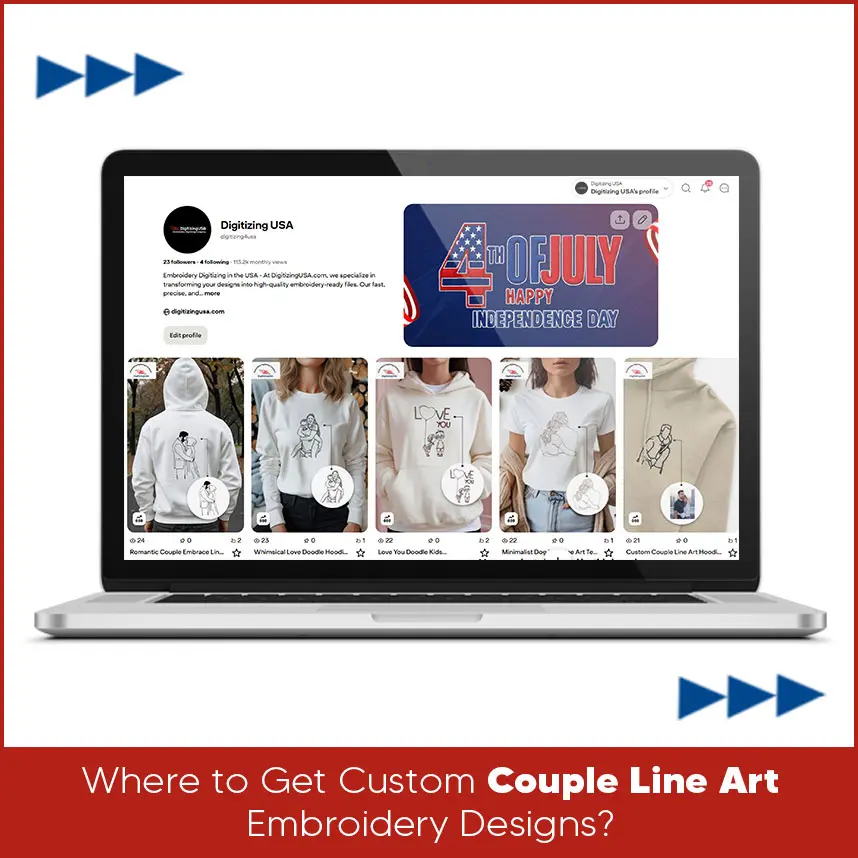 Where to Get Custom Couple Line Art Embroidery