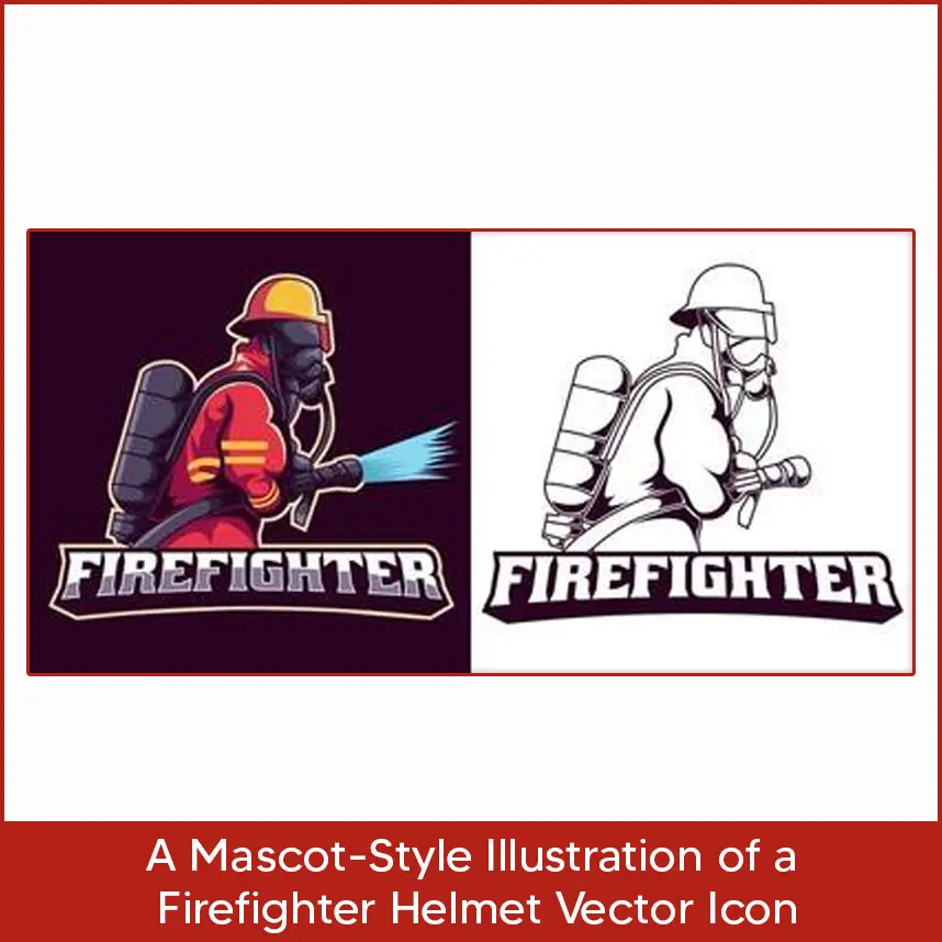 A Mascot Style Illustration of a Firefighter Helmet Vector Icon