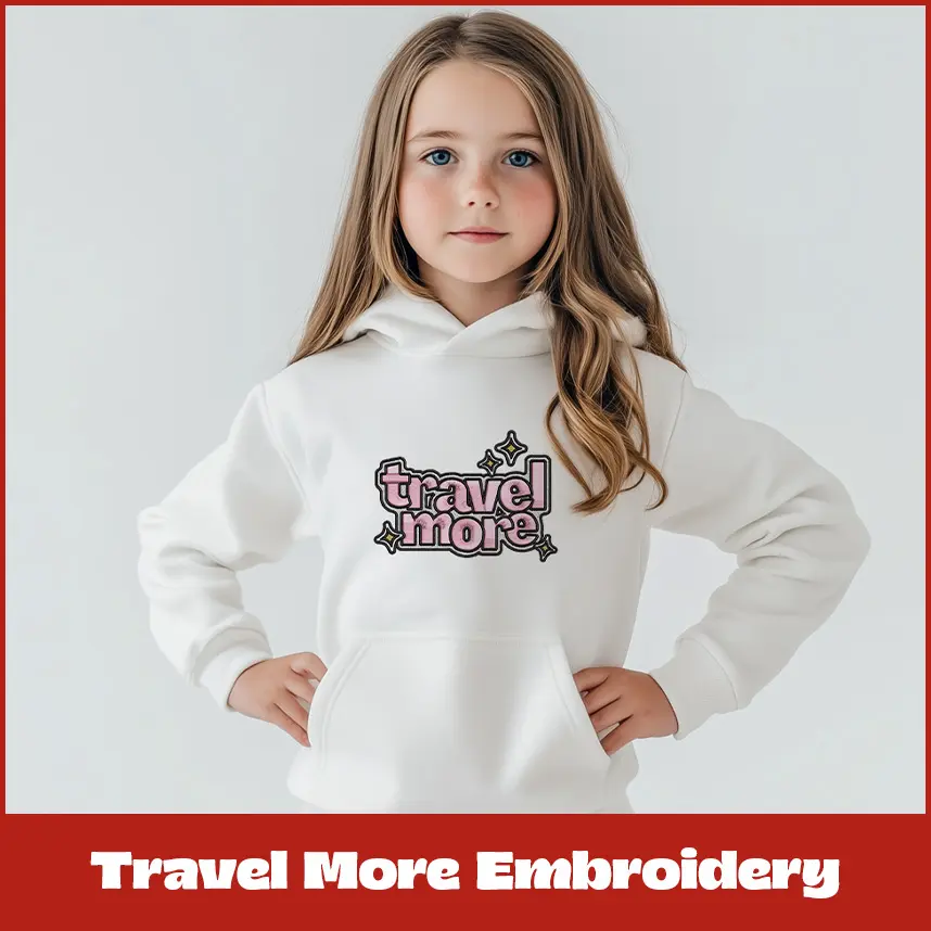 Travel More Embroidery